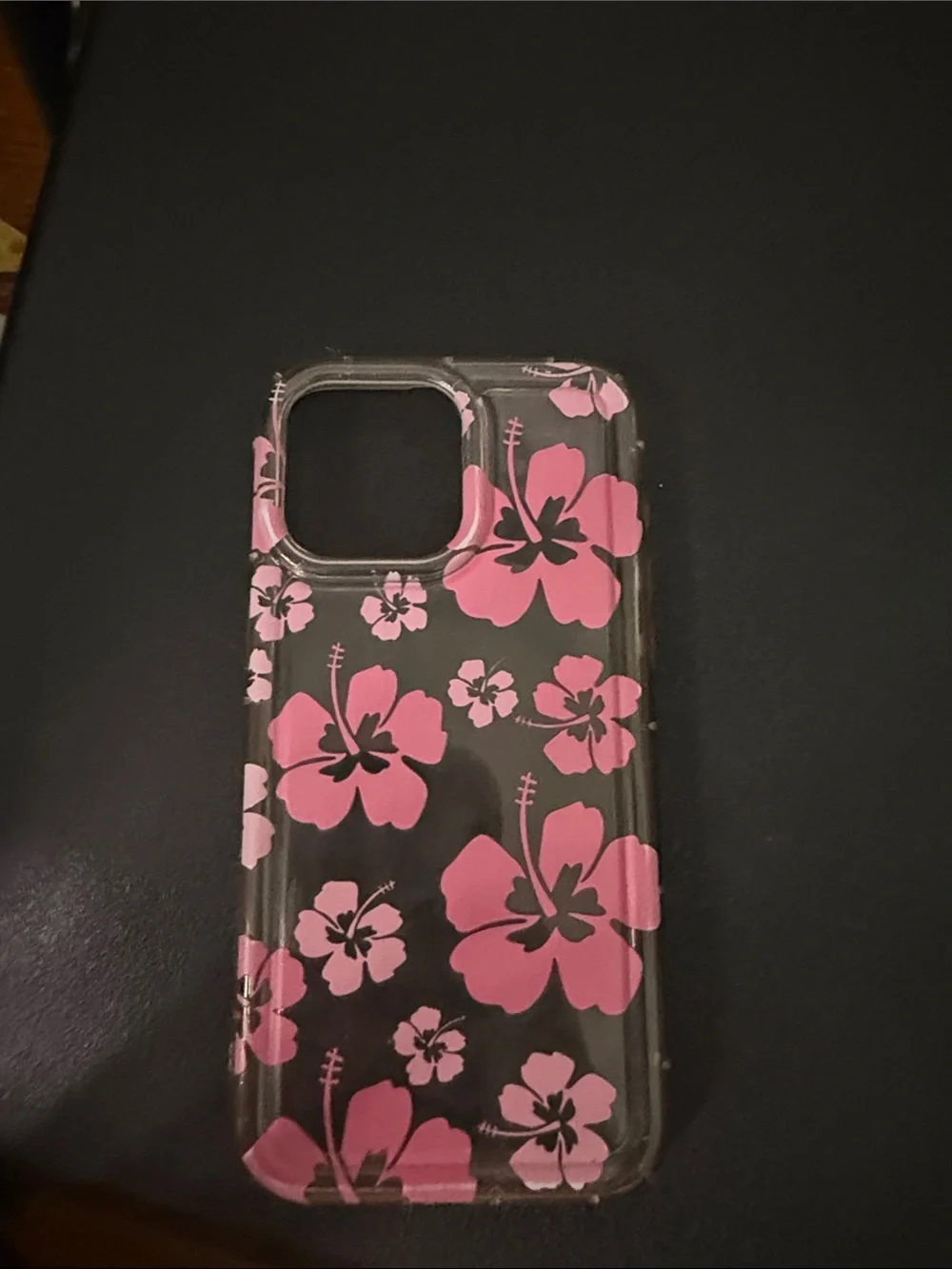 Pink Floral Clear Phone Case - Unbranded